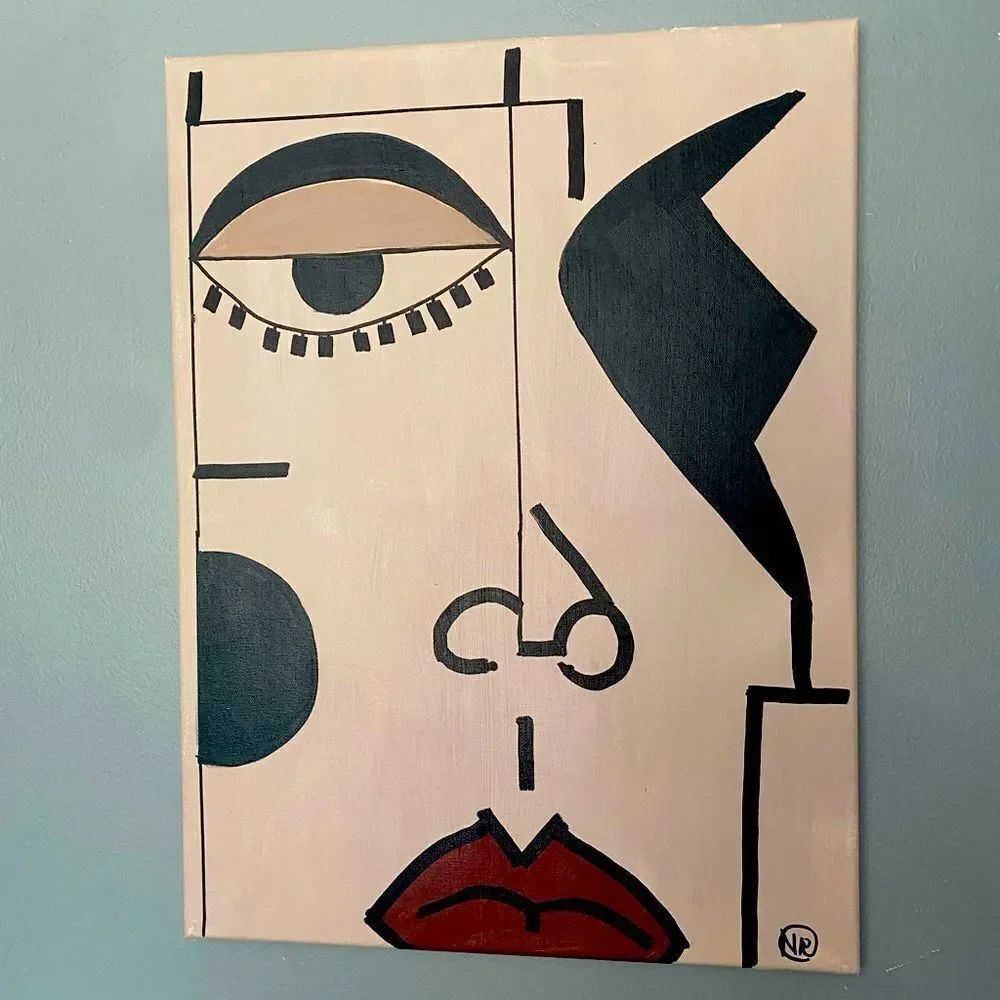 Abstract art painting minimalist 18x24